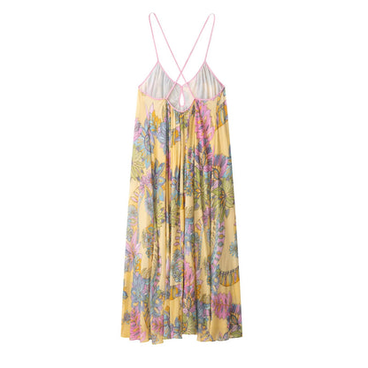 "Sexy boho cutout maxi dress with ruched details"