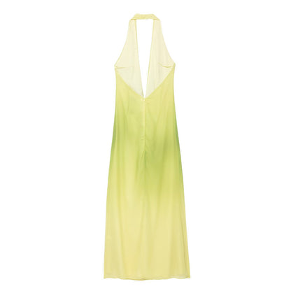 Green ,Tie,Backless,Button