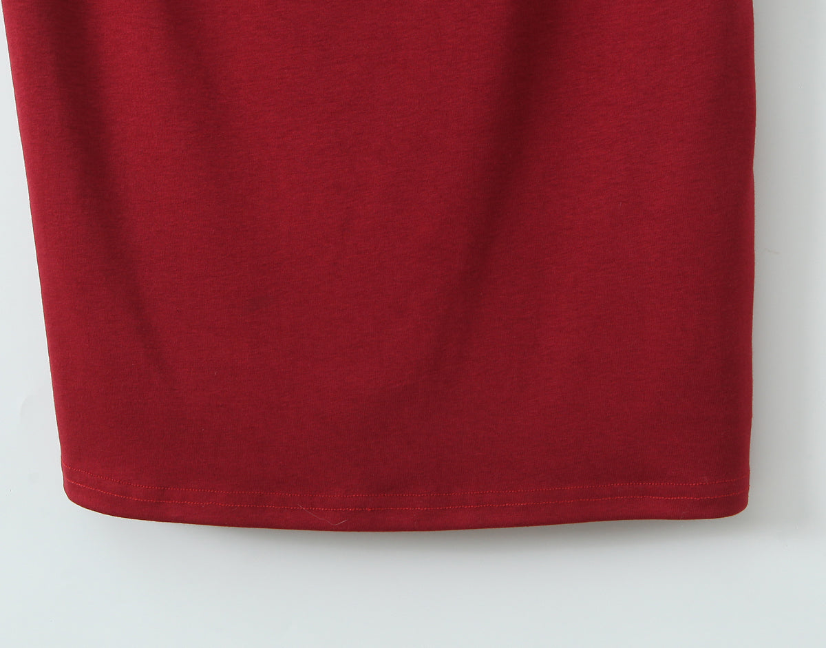 Round Neck Elegant Pleated Long Sleeve Knitted Dress