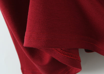 Round Neck Elegant Pleated Long Sleeve Knitted Dress