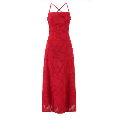 French Sexy Backless  Floral  Maxi Dress