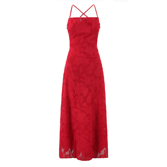 French Sexy Backless  Floral  Maxi Dress