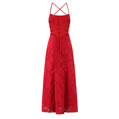 French Sexy Backless  Floral  Maxi Dress