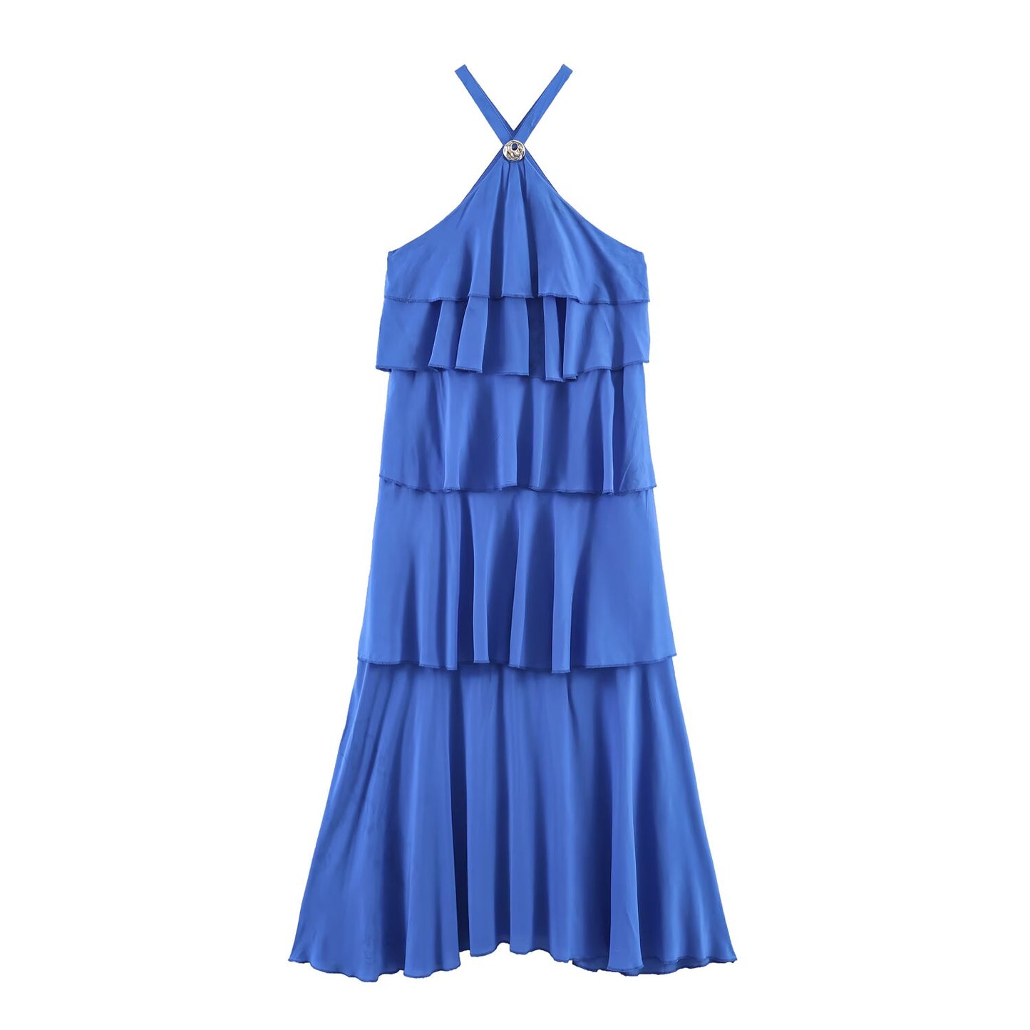 Summer  Laminated Decoration Maxi Dress