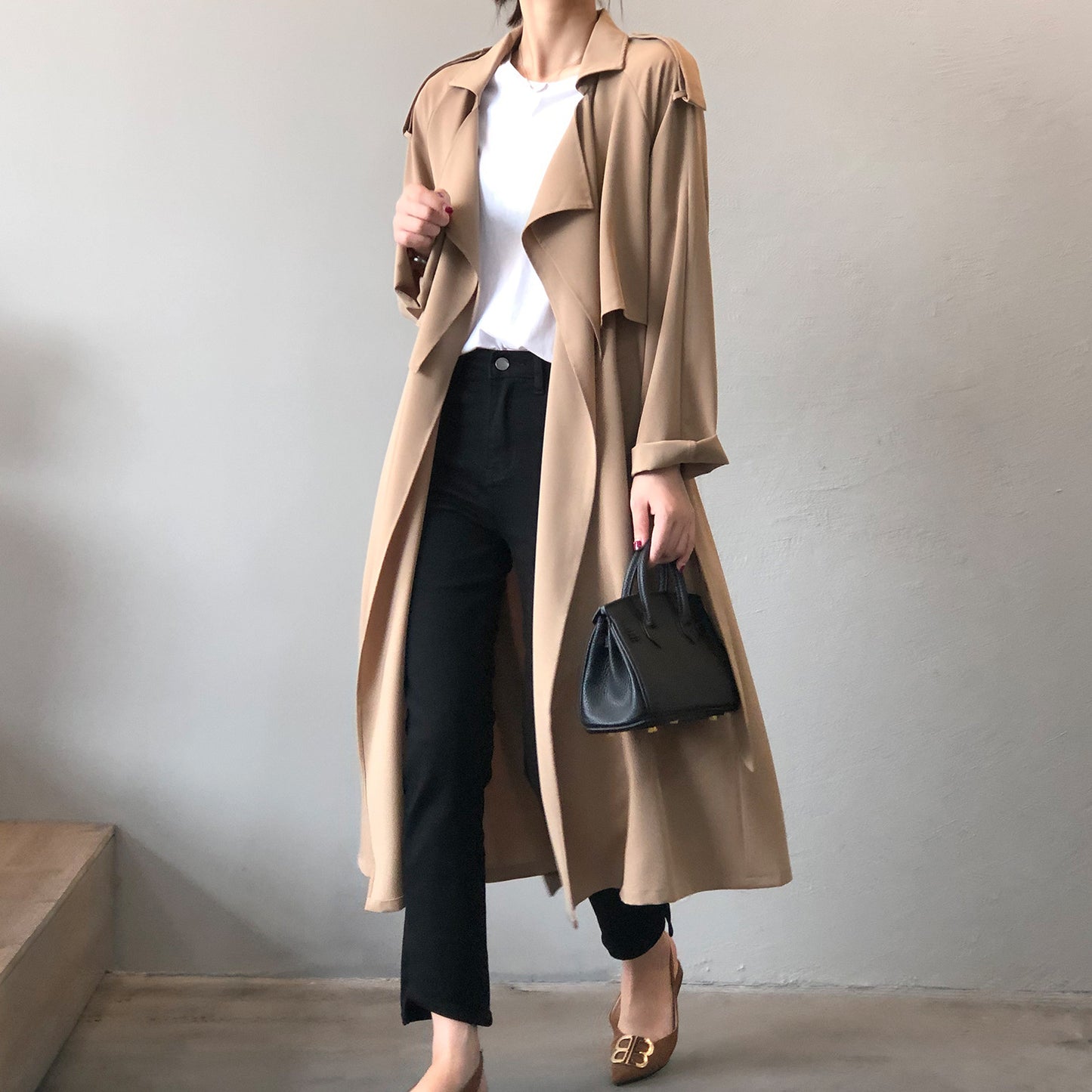 Elegant Long British Baggy Trench Coat