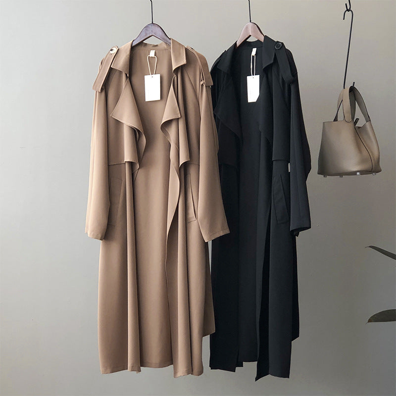 Elegant Long British Baggy Trench Coat