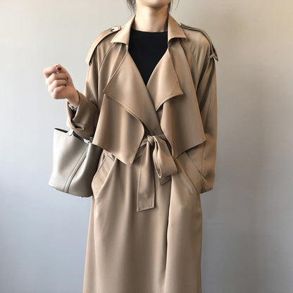 Elegant Long British Baggy Trench Coat