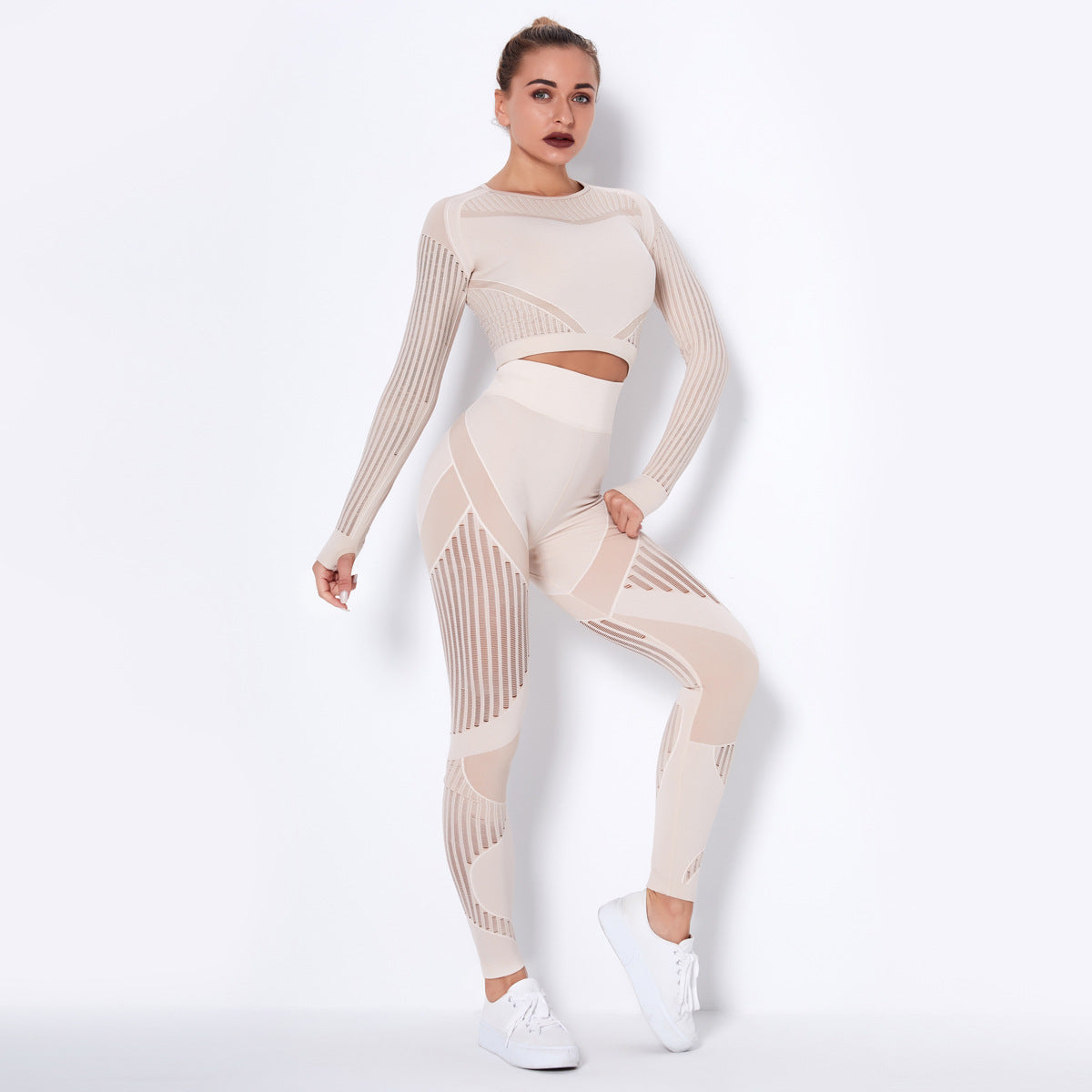 Long Sleeve Trousers Suit-Khaki