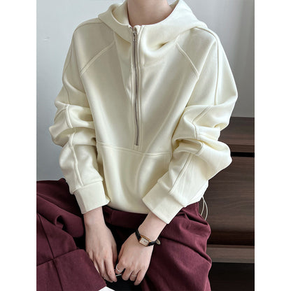 Women Zipper Hooded Sweater