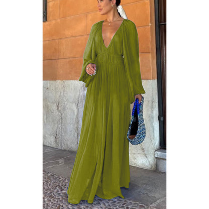 Chiffon  Loose Vacation Long Sleeve Dress