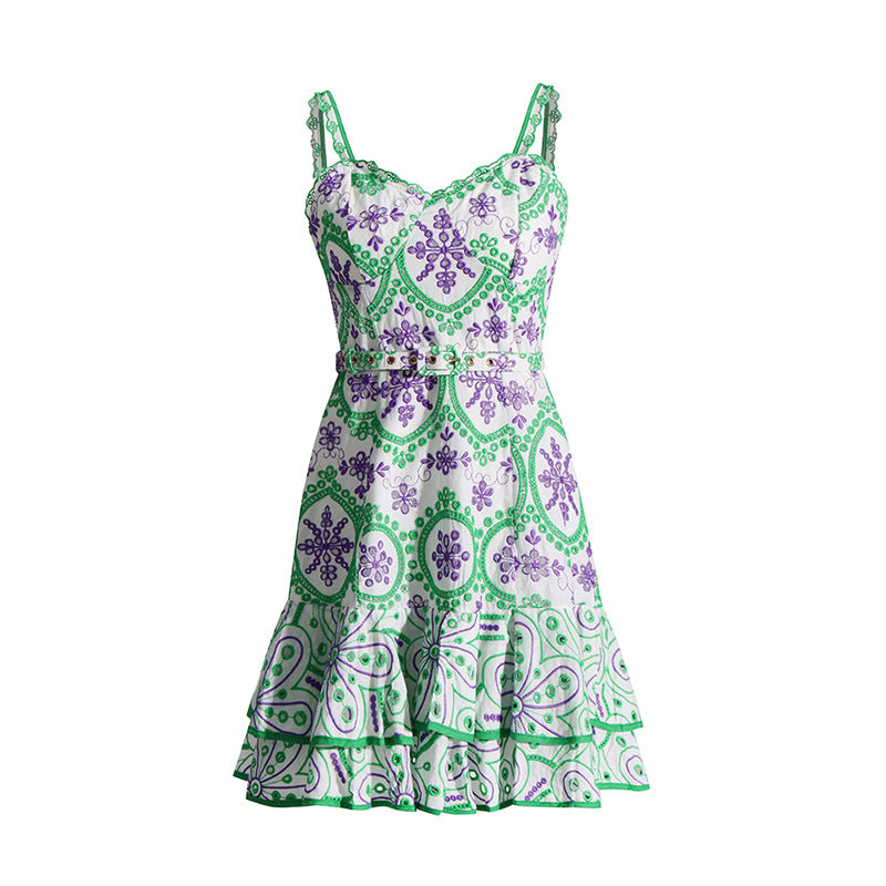 Spaghetti Strap Ruffle Dress