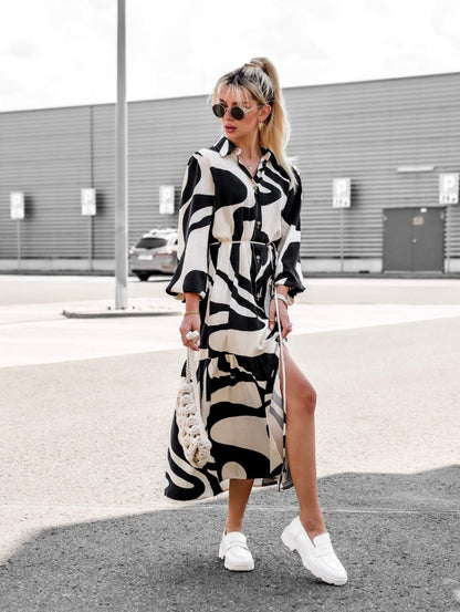 Casual Lace up Long Dress