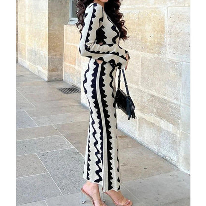 Knitted  Slimming High Waist Long Sleeve Dress