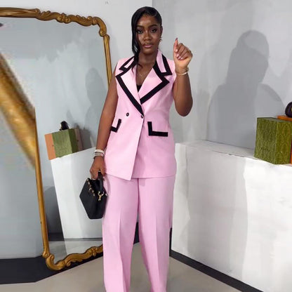 office Casual Vest And Trousers  Set