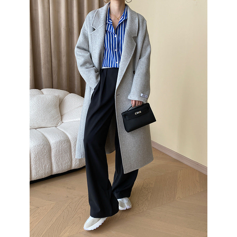Premium Rabbit Fur & Wool Double-Sided Coat