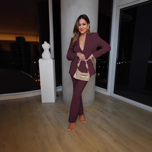 Professional Women Pants Two Piece Sets