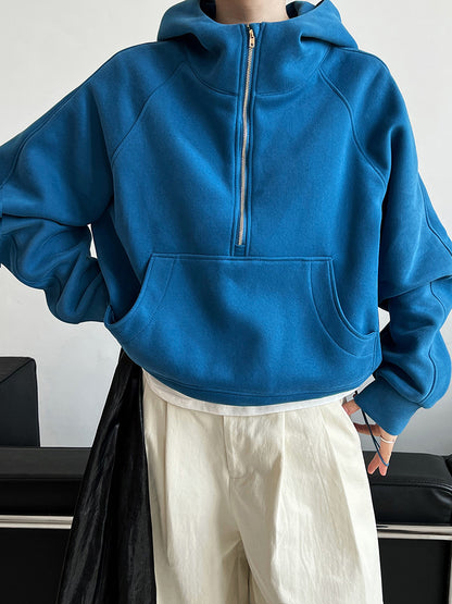 Women Zipper Hooded Sweater