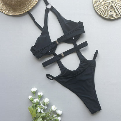 One Piece  Bikini  Solid Color