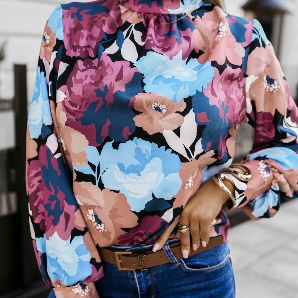 Printed Elegant Long Sleeve Blouse