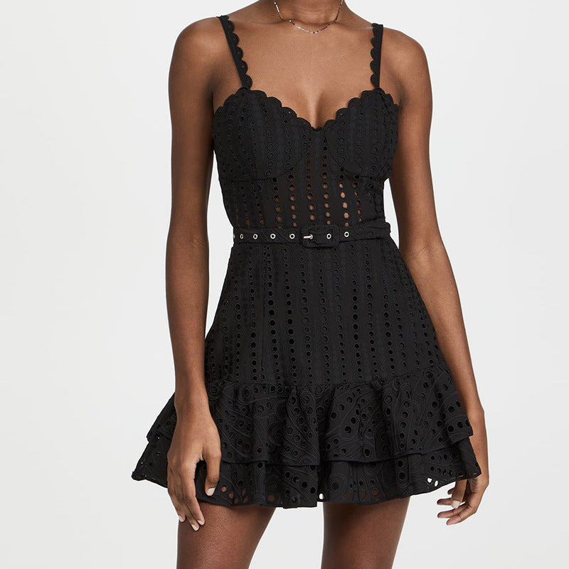 Spaghetti Strap Ruffle Dress