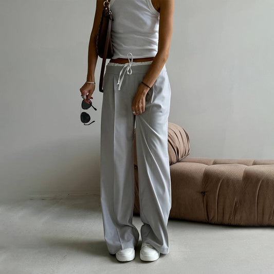 Lace up Design Pants Office Casual