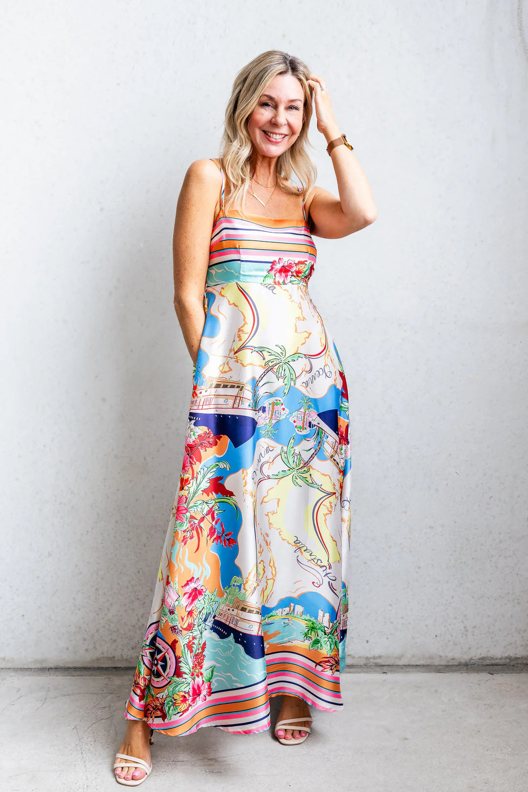 Summer High Waist Print Vacation Large Swing Dress – Street N Chic
