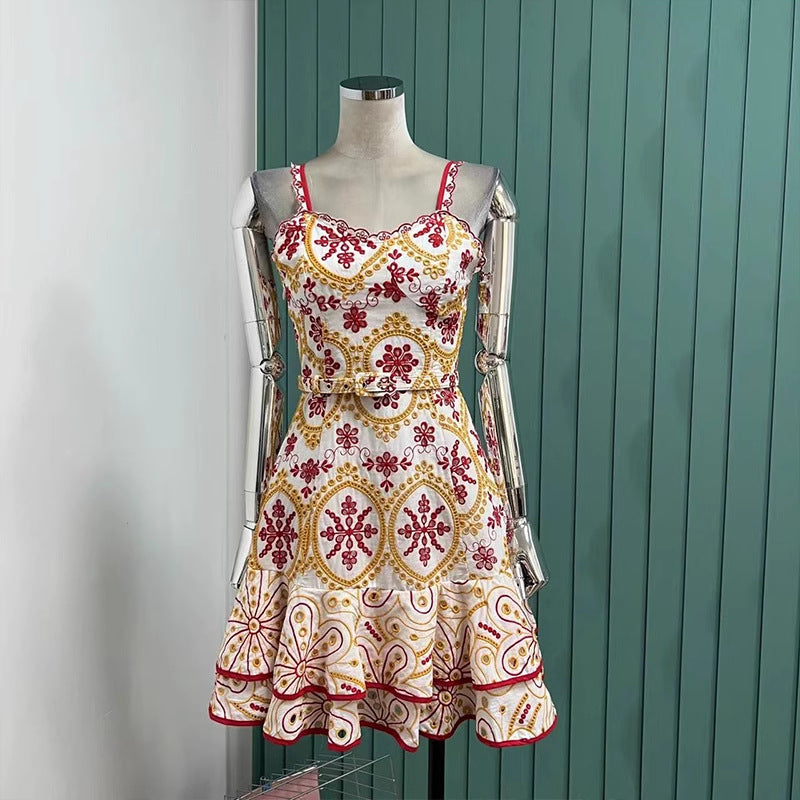 Spaghetti Strap Ruffle Dress