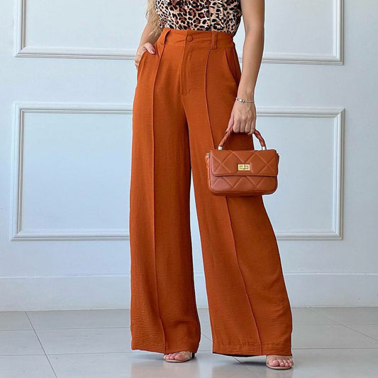 "Loose Fit Wide-Leg Pleated Pants"