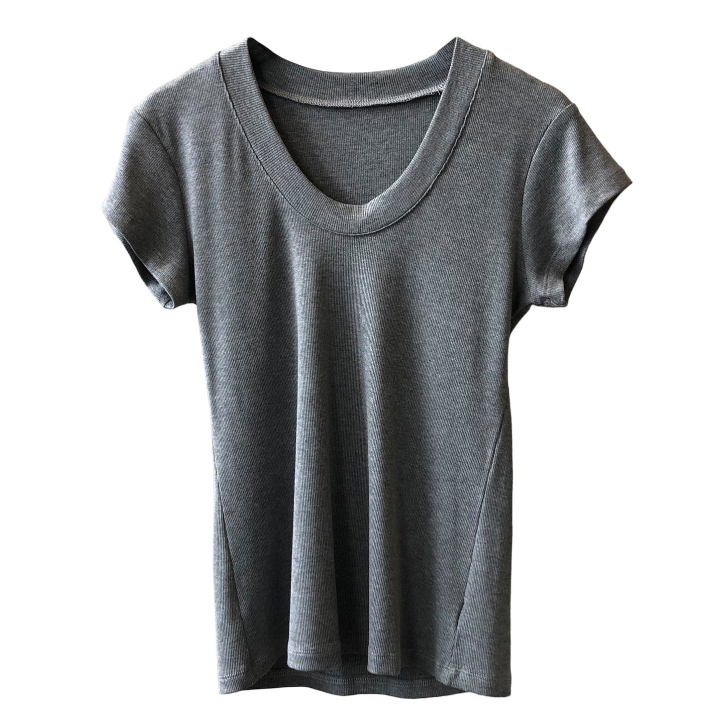 Women Solid Stretch T shirt  U Collar