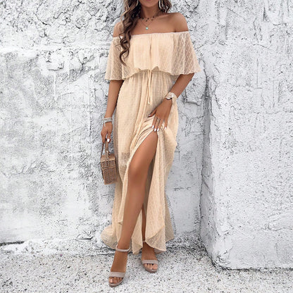 Spring Summer Elegant off Shoulder Dress