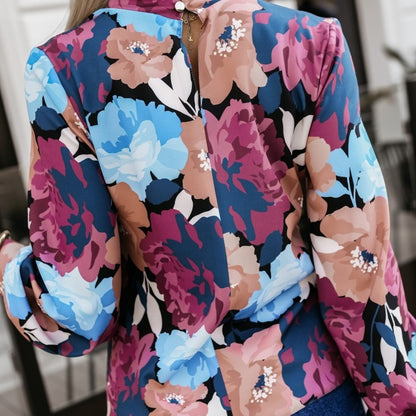 Printed Elegant Long Sleeve Blouse