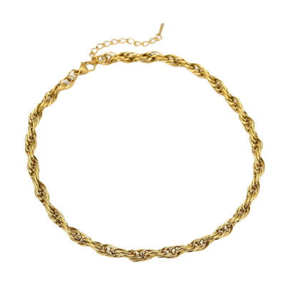 "Elegant Titanium Steel Twist Necklace – High-Grade Clavicle Chain Design"