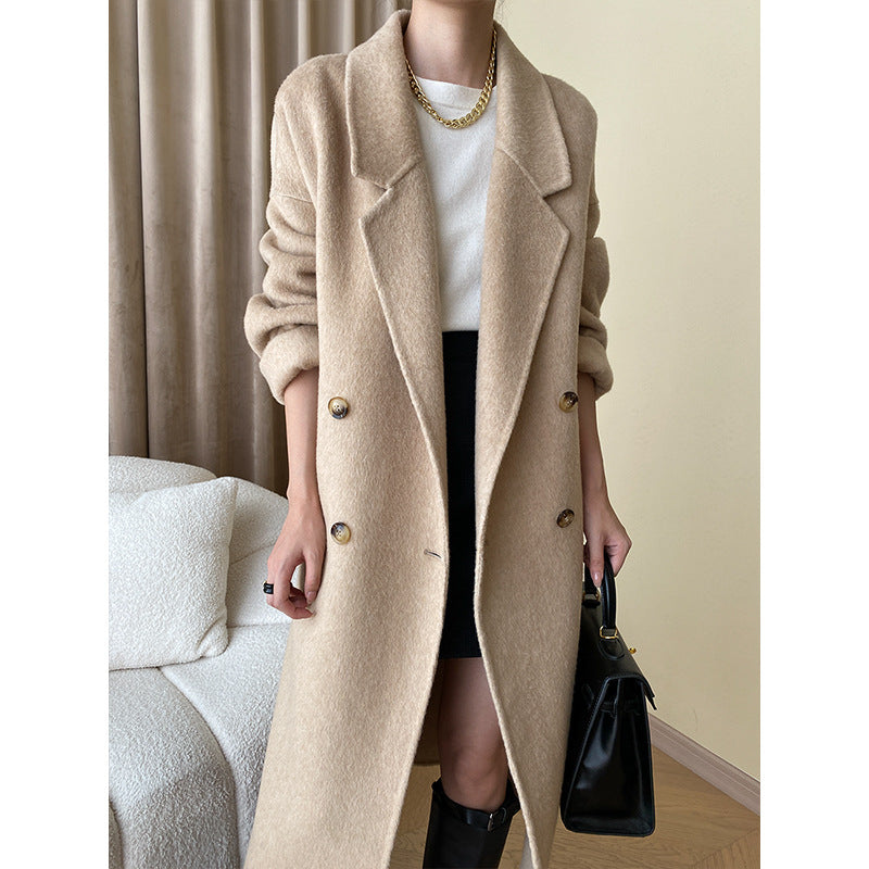 Premium Rabbit Fur & Wool Double-Sided Coat