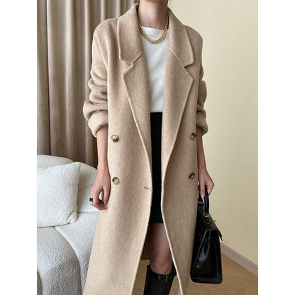 Premium Rabbit Fur & Wool Double-Sided Coat