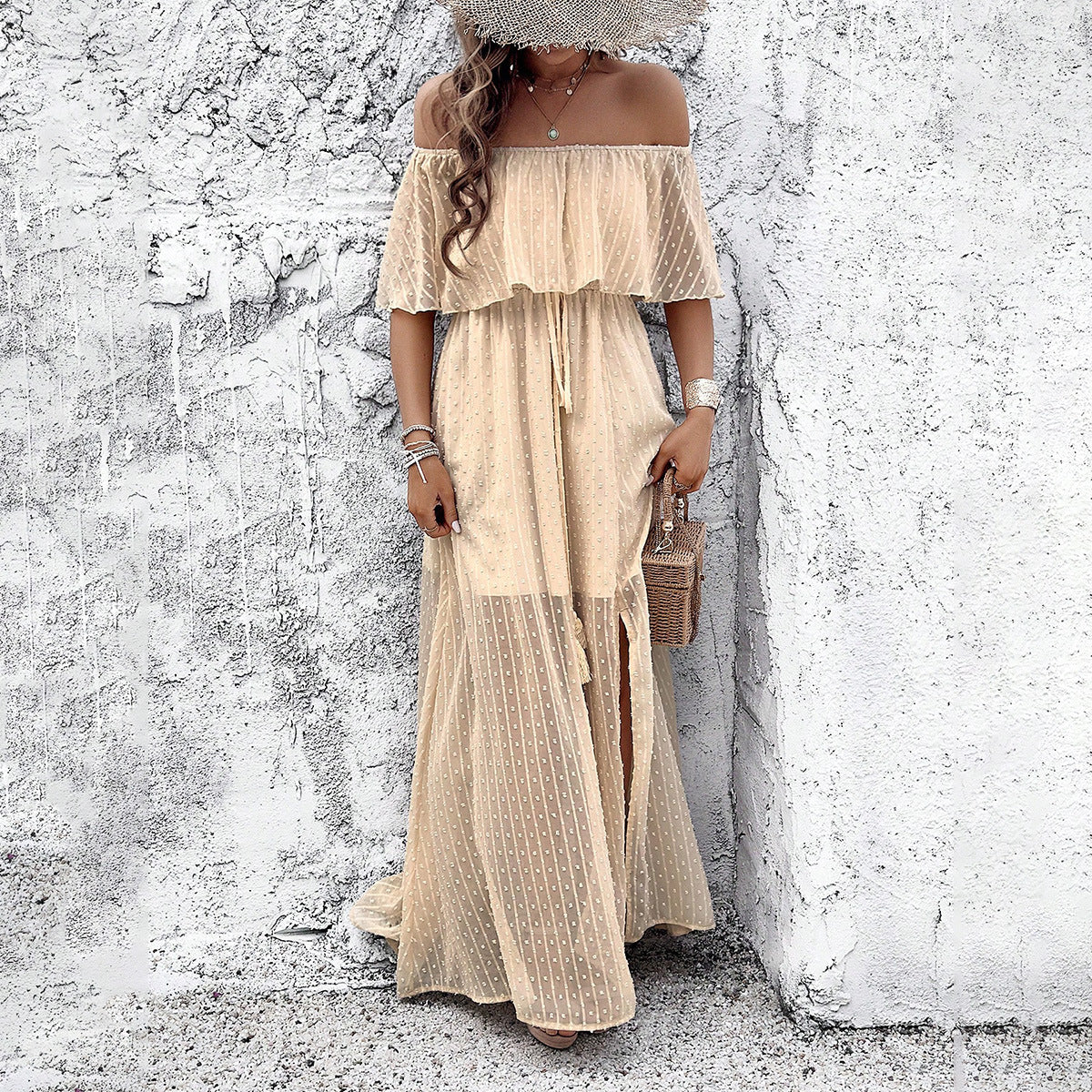 Spring Summer Elegant off Shoulder Dress
