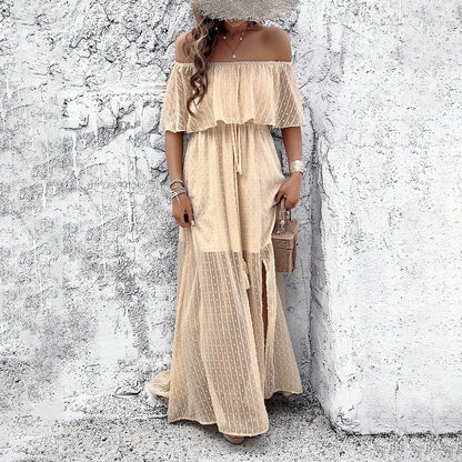 Spring Summer Elegant off Shoulder Dress