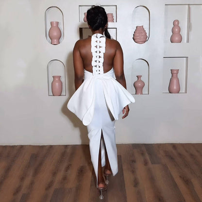 Big Bow Backless Bandage Dress