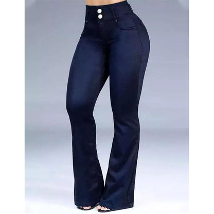 Deep Blue High-Waist Jeans