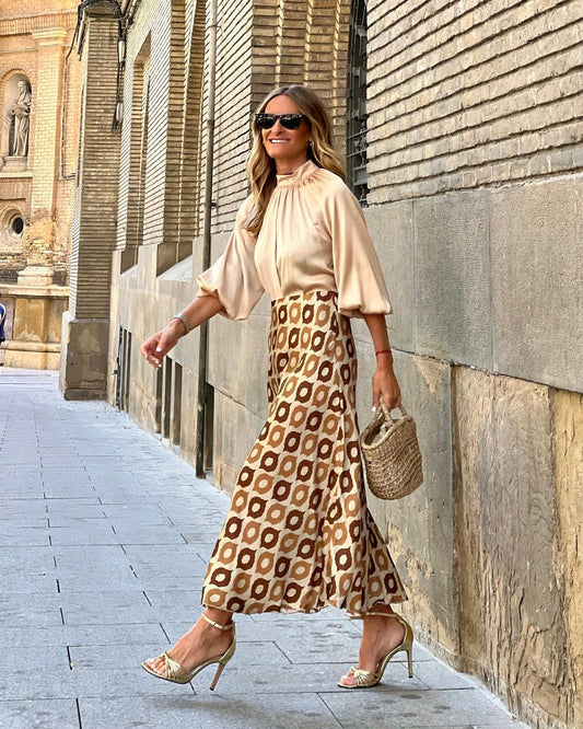 Polka Dot Print Large Swing Dress Skirt