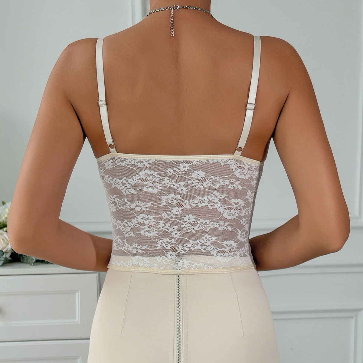 Fresh Lace up Slim Fit  See through Camisole