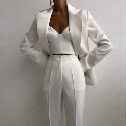Women 3 Piece Blazer Suit Set