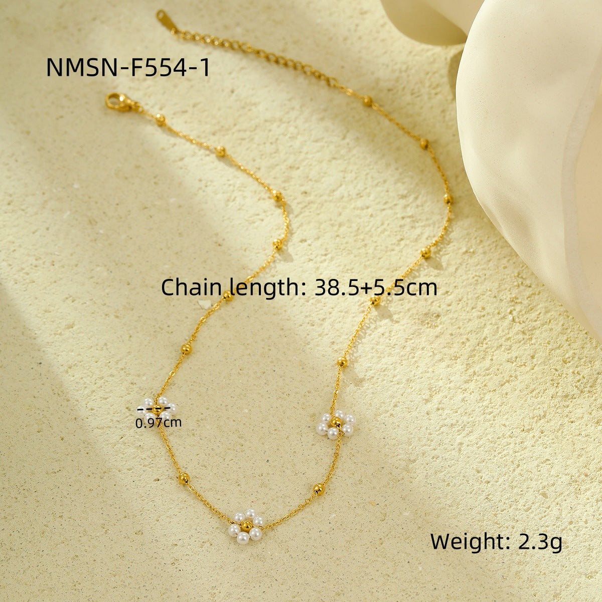 "Stainless Steel Pearl Floral Tassel Necklace – Non-Fading Jewelry"