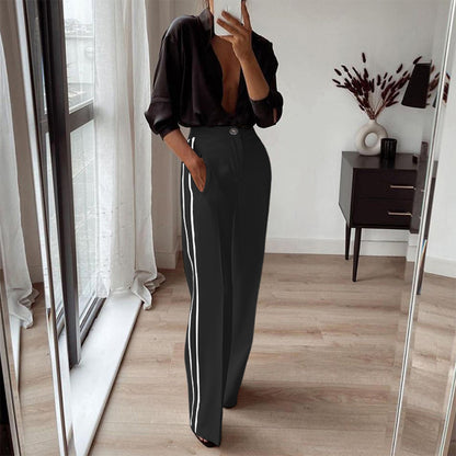 Straight Leg  Contrast Color Work Pant