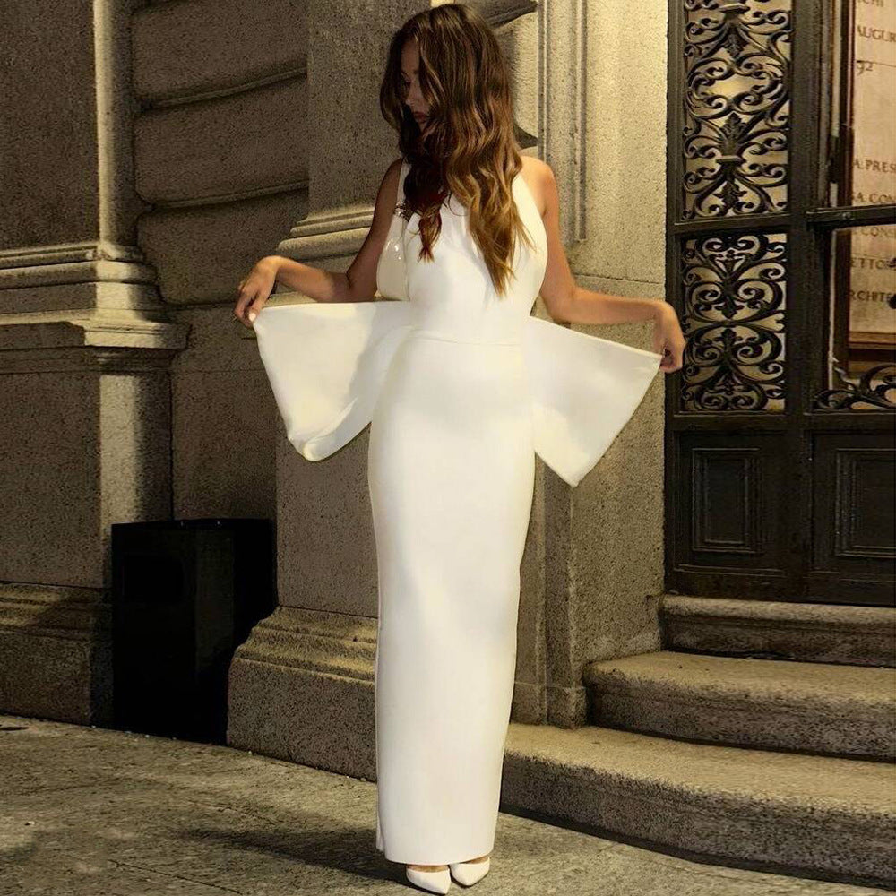 Big Bow Backless Bandage Dress