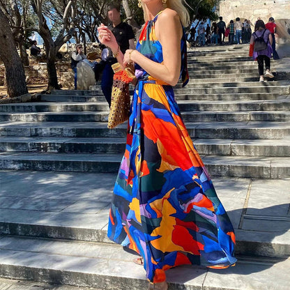 Summer Halter Printed Bohemian Dress