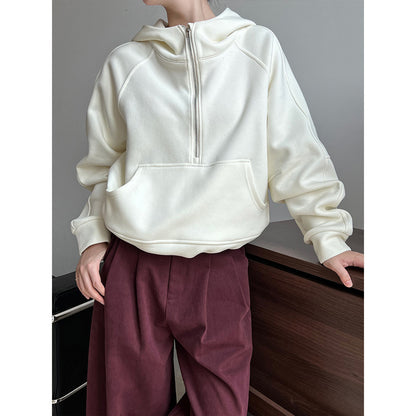 Women Zipper Hooded Sweater