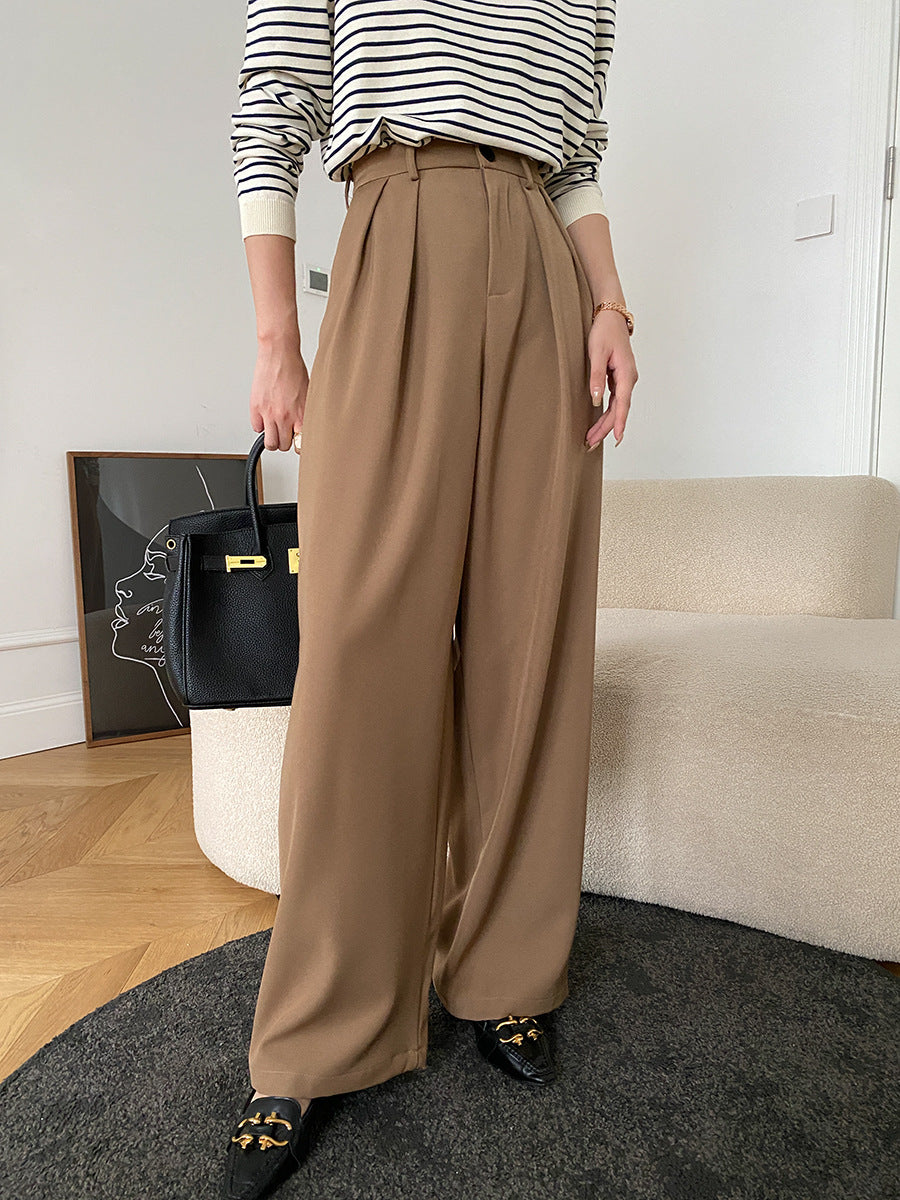 Wide-Leg Mopping Work Pants with Advanced Draping