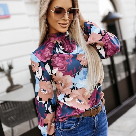 Printed Elegant Long Sleeve Blouse