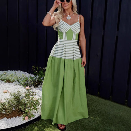 Summer  Backless Printed Cami Dress