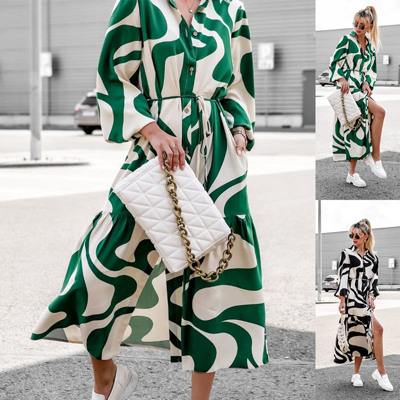 Casual Lace up Long Dress